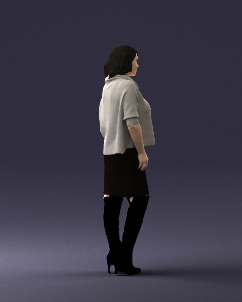 Woman in long boots 0618 3D model_24