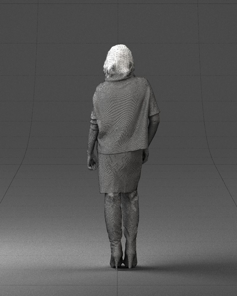 Woman in long boots 0618 3D model_20