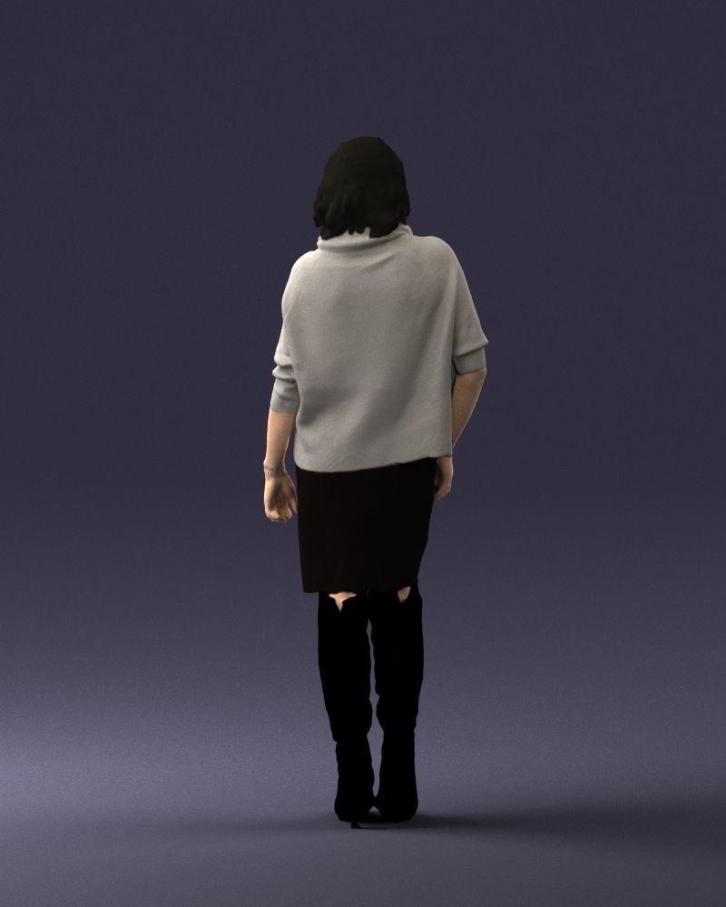 Woman in long boots 0618 3D model_18