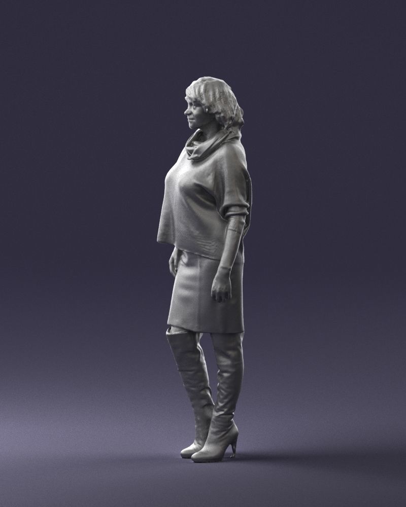 Woman in long boots 0618 3D model_7