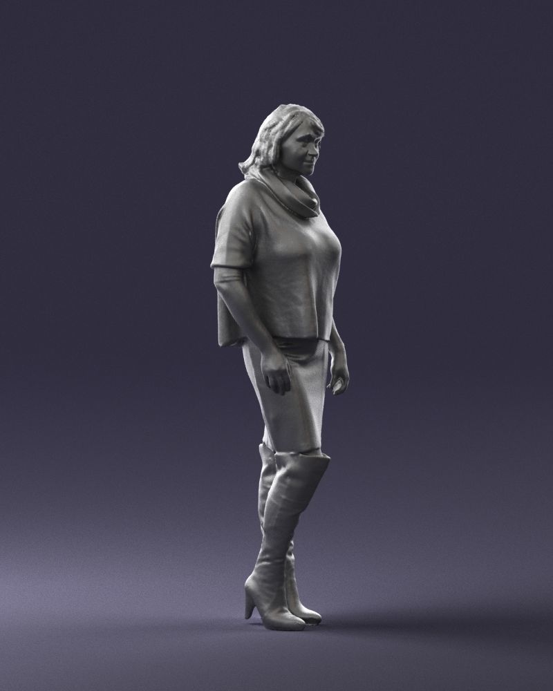 Woman in long boots 0618 3D model_31
