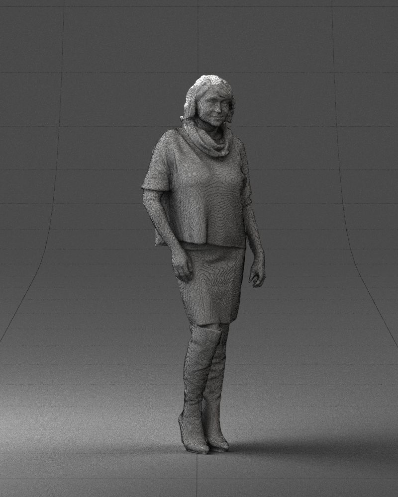 Woman in long boots 0618 3D model_35