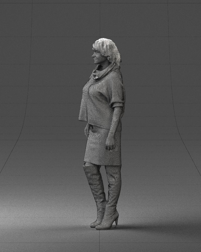 Woman in long boots 0618 3D model_8