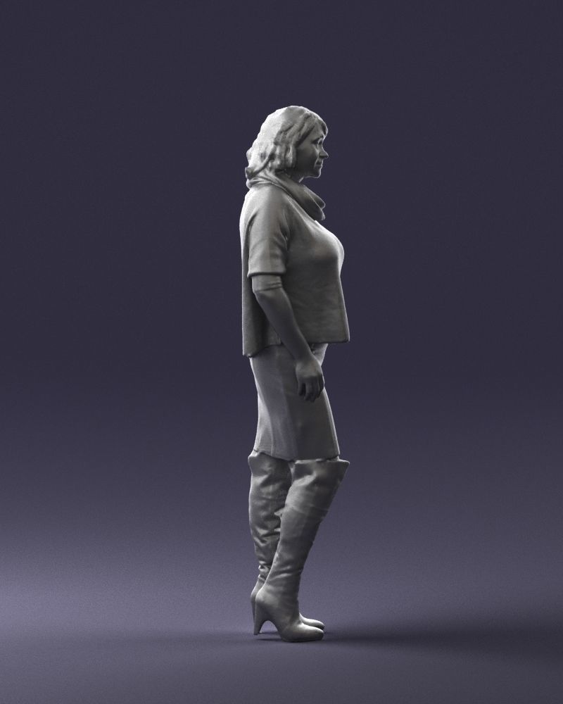Woman in long boots 0618 3D model_28