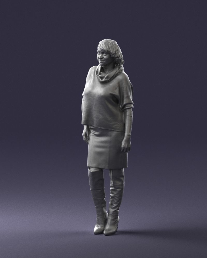 Woman in long boots 0618 3D model_4