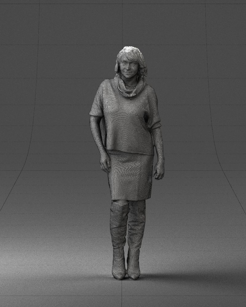 Woman in long boots 0618 3D model_38