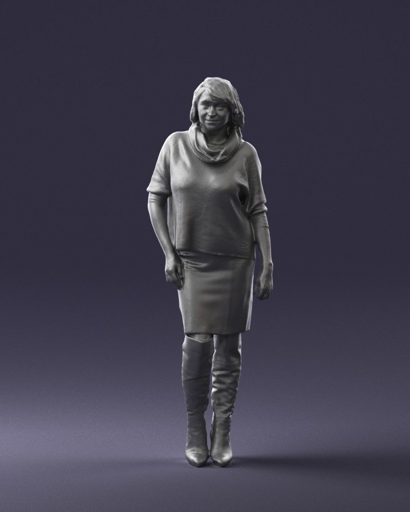 Woman in long boots 0618 3D model_37