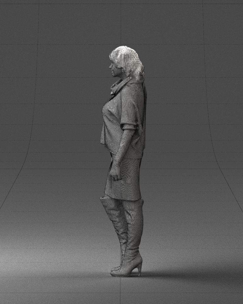 Woman in long boots 0618 3D model_11