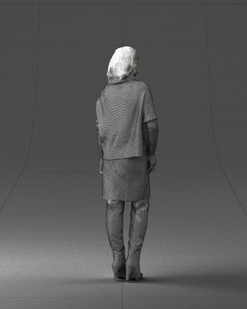 Woman in long boots 0618 3D model_23