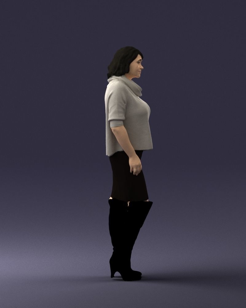 Woman in long boots 0618 3D model_27