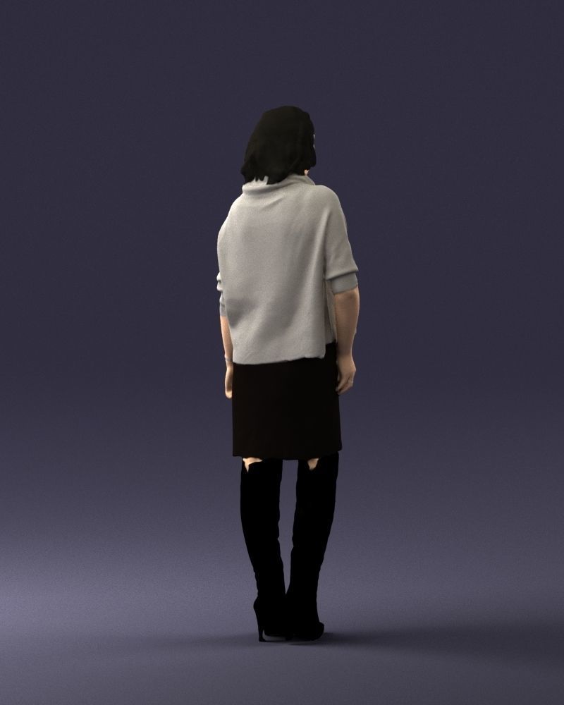 Woman in long boots 0618 3D model_21