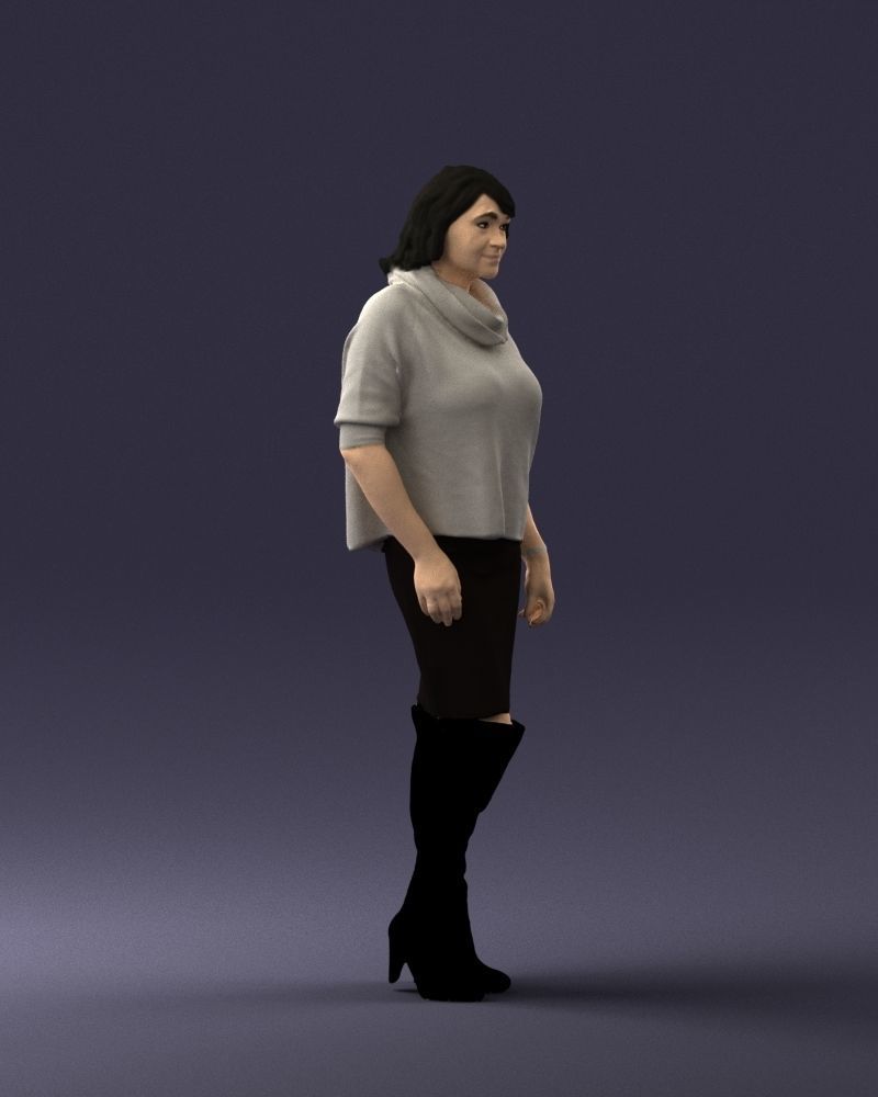 Woman in long boots 0618 3D model_30