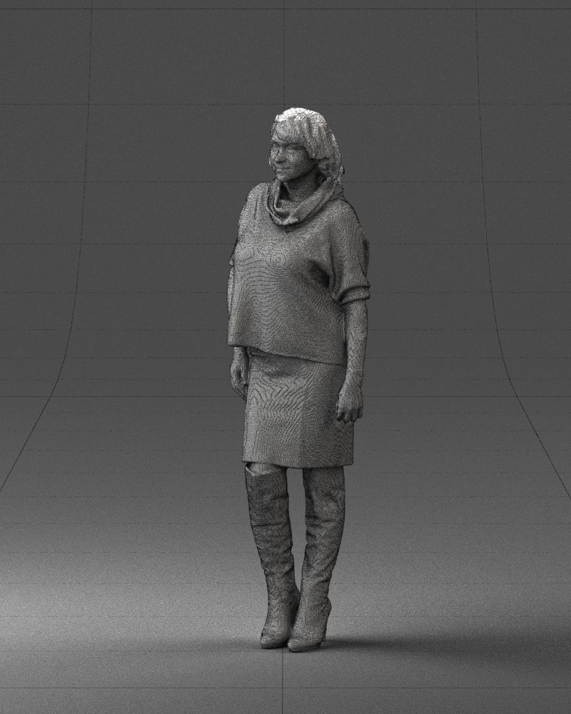 Woman in long boots 0618 3D model_5