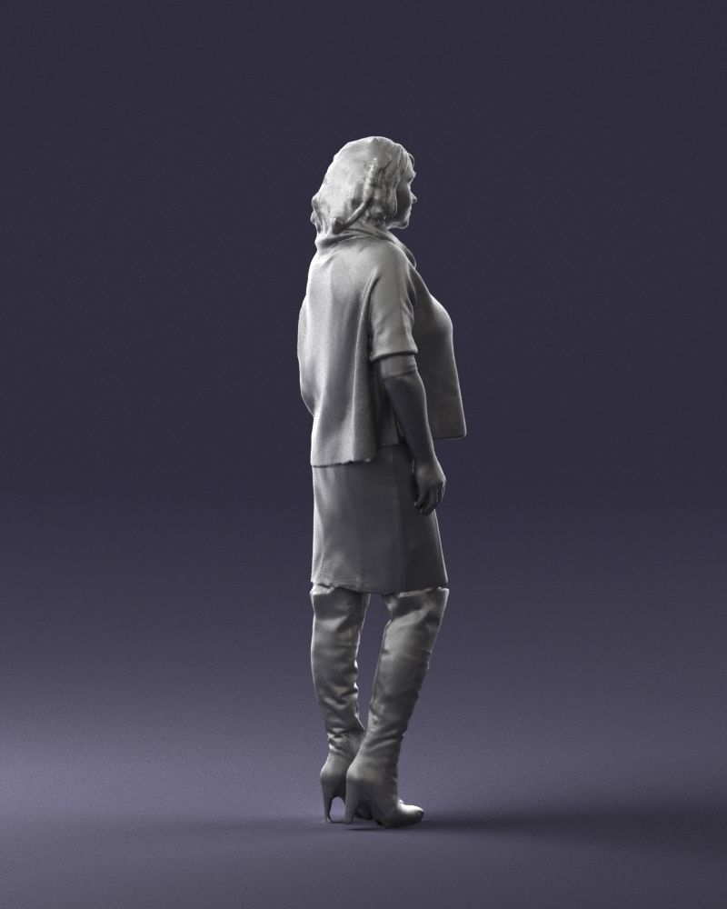 Woman in long boots 0618 3D model_25