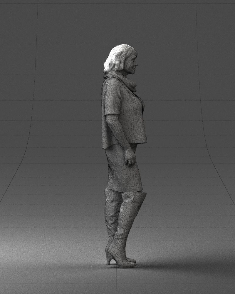 Woman in long boots 0618 3D model_29