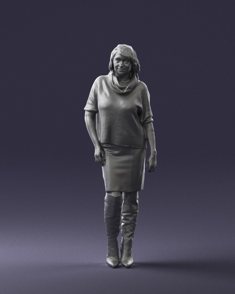 Woman in long boots 0618 3D model_1