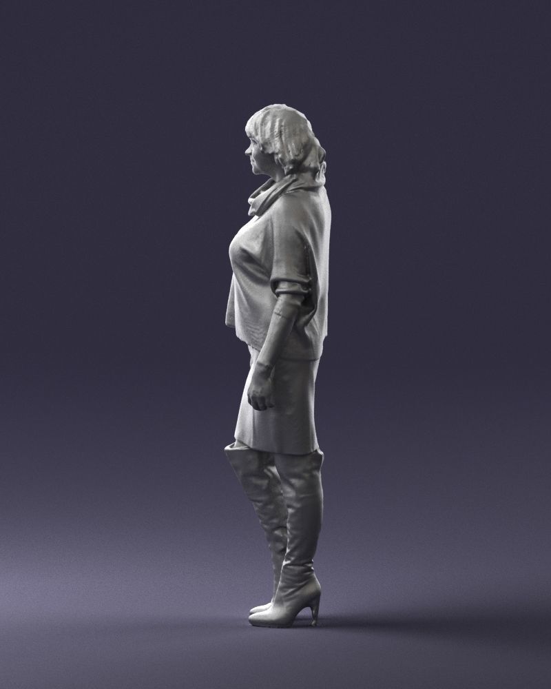 Woman in long boots 0618 3D model_10