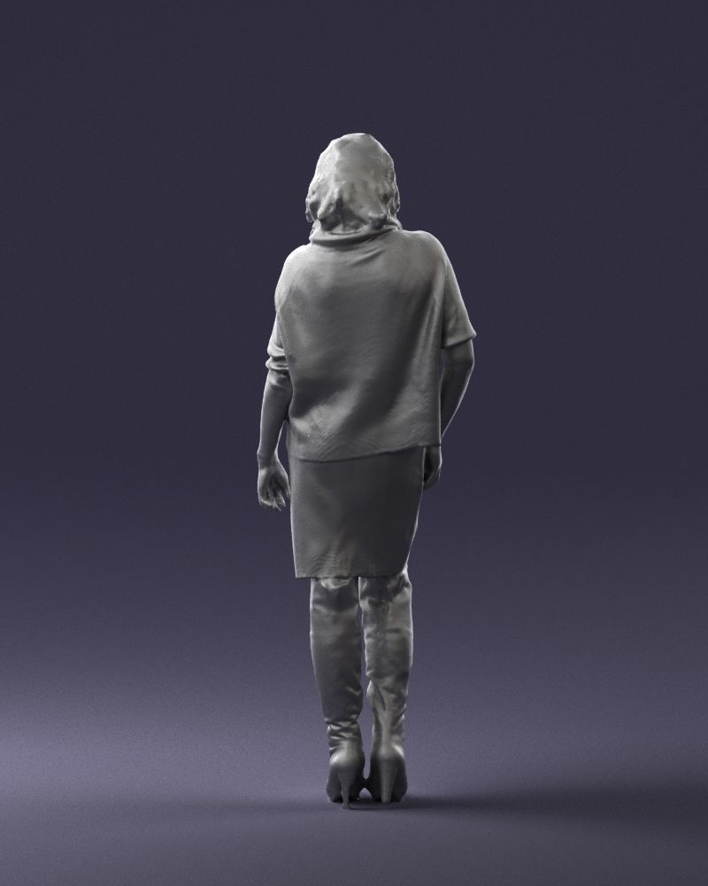 Woman in long boots 0618 3D model_19