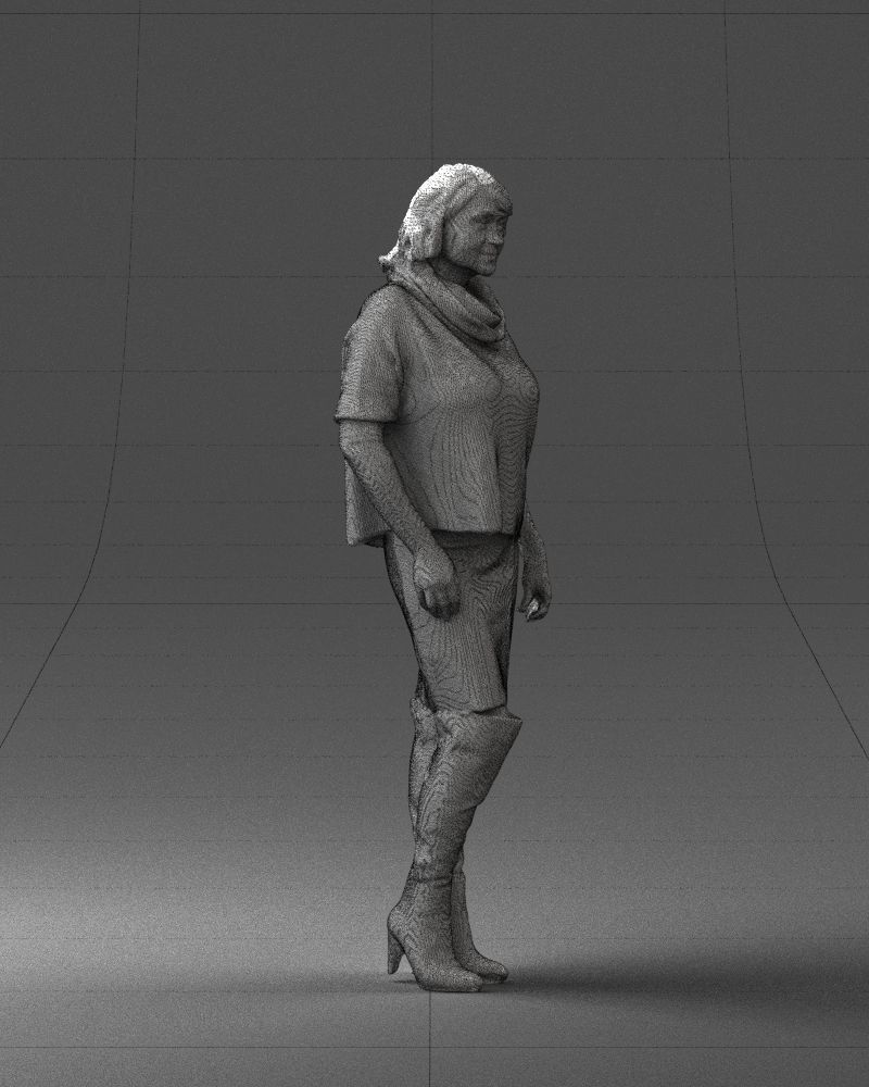 Woman in long boots 0618 3D model_32