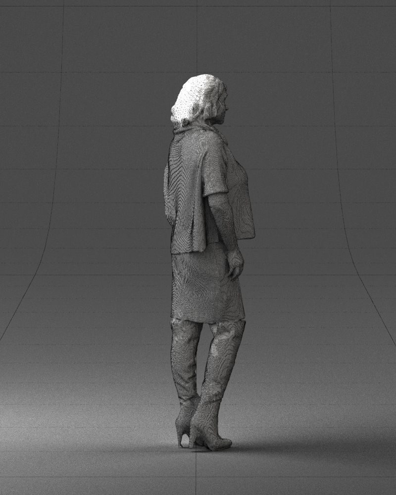 Woman in long boots 0618 3D model_26