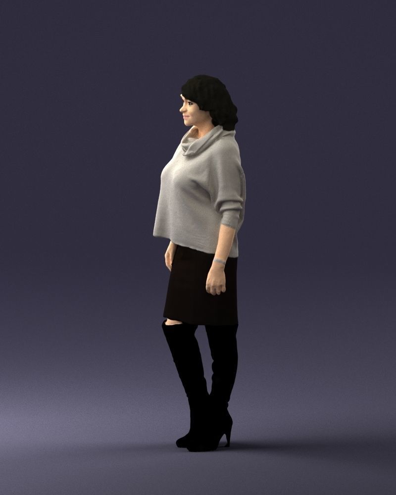 Woman in long boots 0618 3D model_6