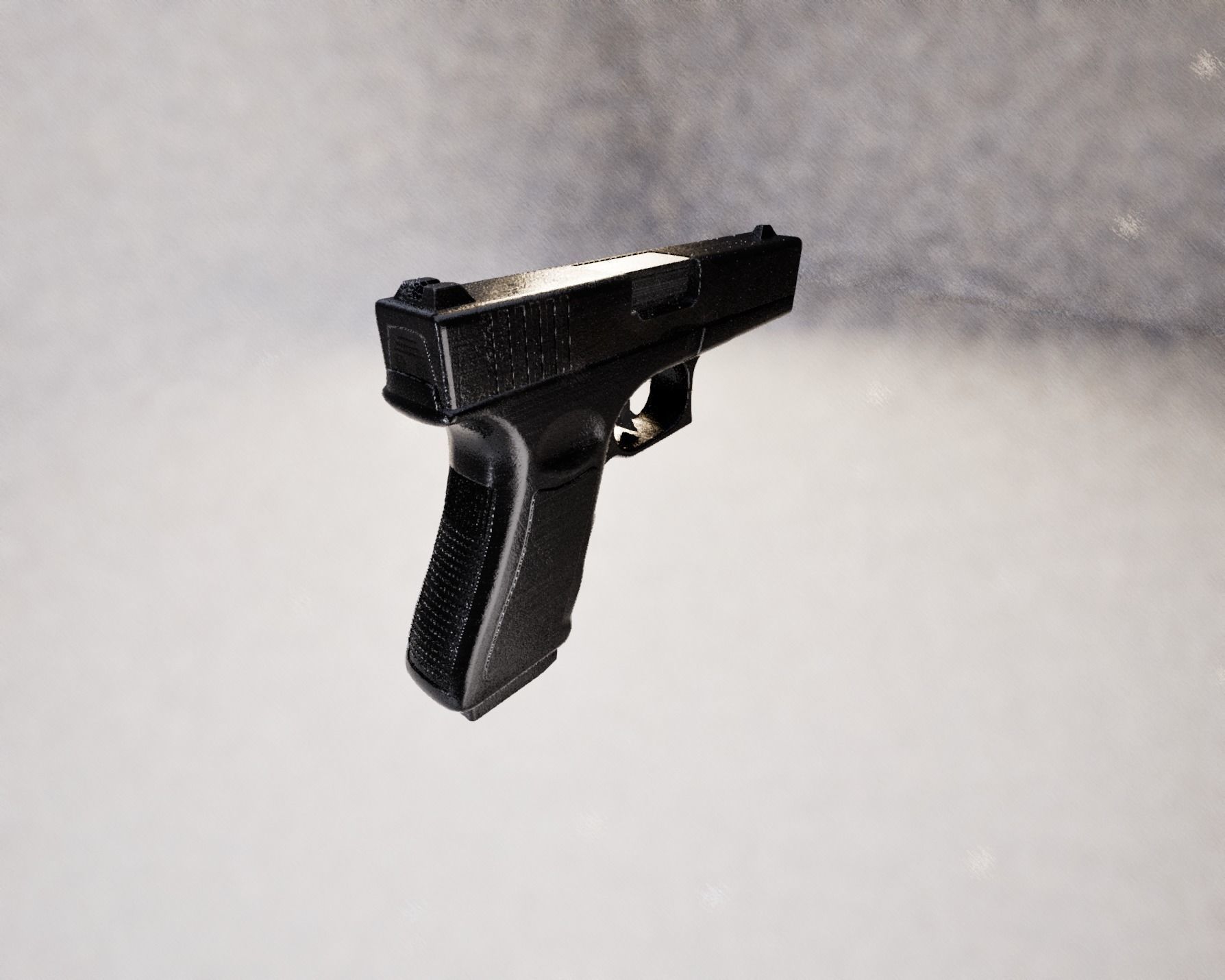 Compact Handgun Low-poly 3D model_5