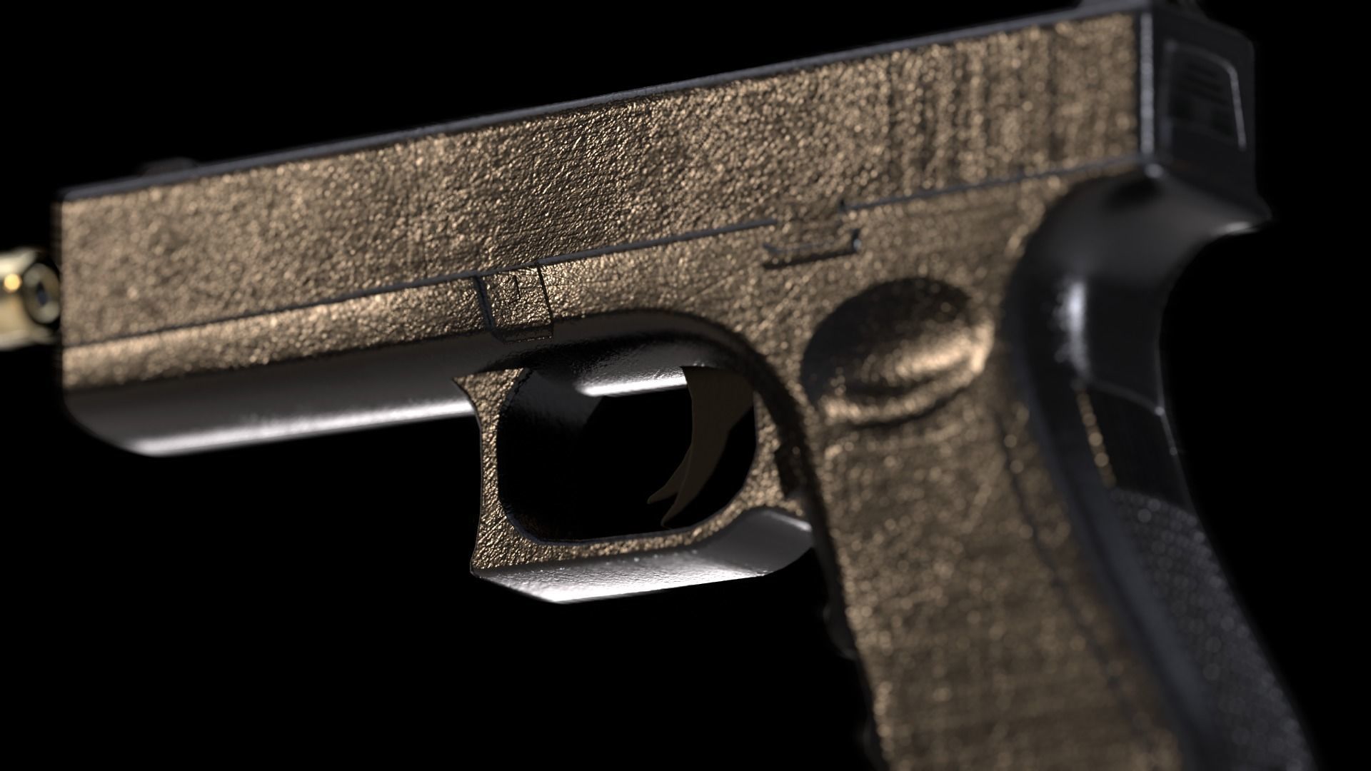 Compact Handgun Low-poly 3D model_4