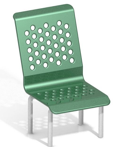 Stylish Perforated Chair 3D print model_2