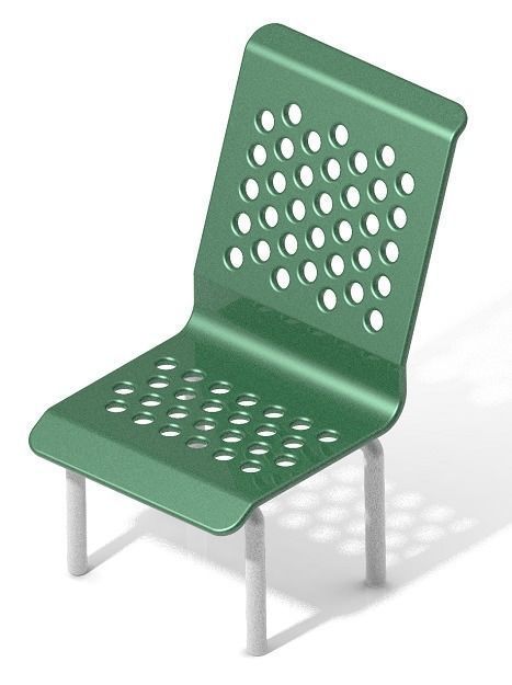 Stylish Perforated Chair 3D print model_1