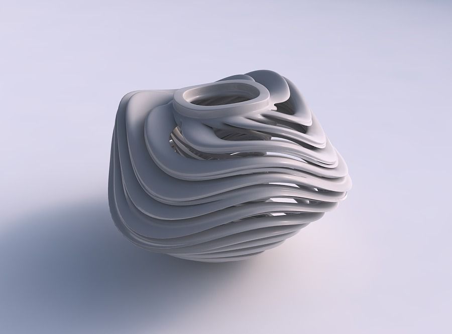 Vase wide top with twisted inner and outer lines very twisted... 3D print model_0
