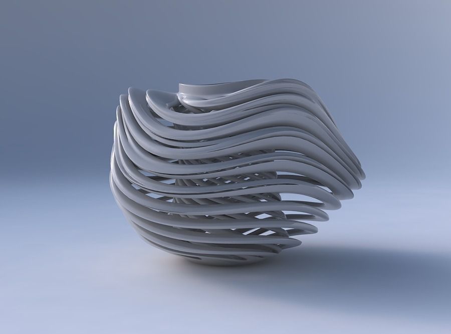 Vase wide top with twisted inner and outer lines very twisted... 3D print model_4