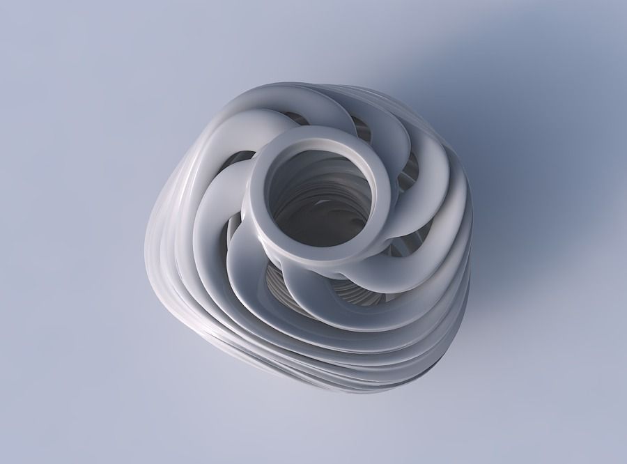 Vase wide top with twisted inner and outer lines very twisted... 3D print model_2