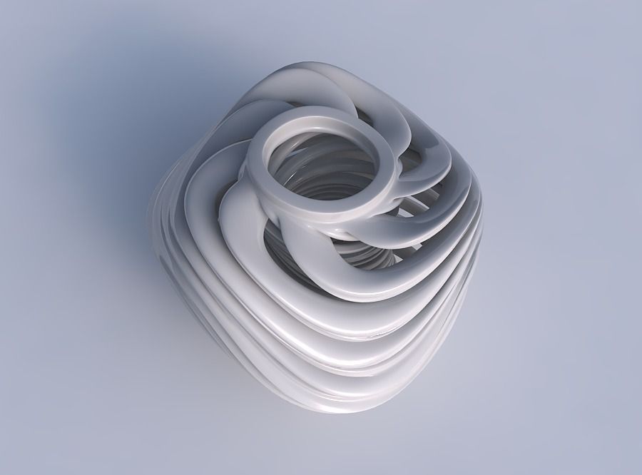 Vase wide top with twisted inner and outer lines very twisted... 3D print model_1