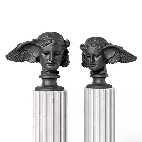 Hypnos head sculpture black 3D model