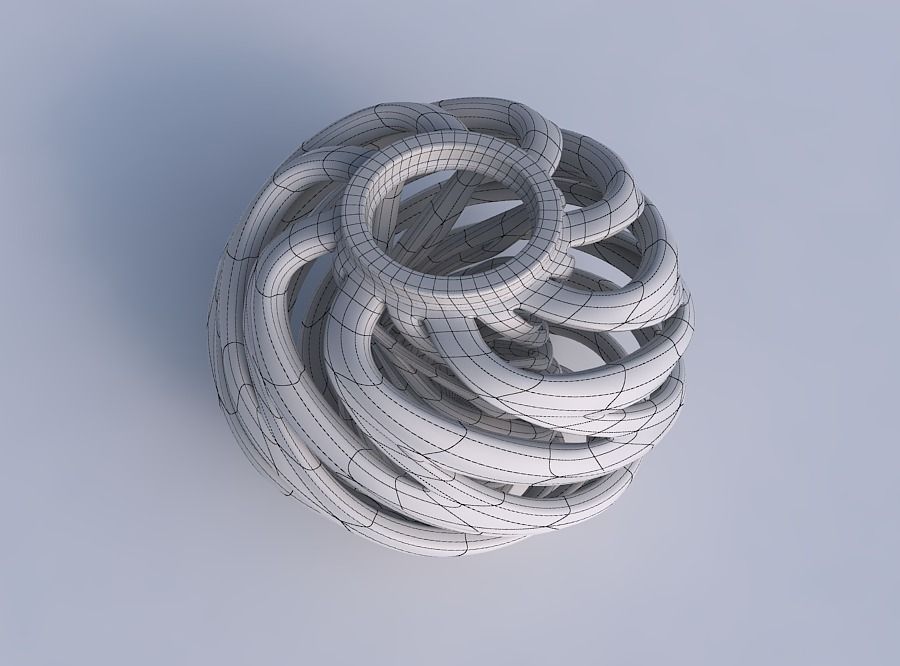 Vase wide top with twisted inner and outer lines twisted and ... 3D print model_6