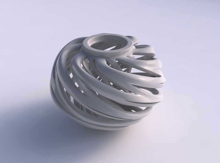 Vase wide top with twisted inner and outer lines twisted and ... 3D print model_0