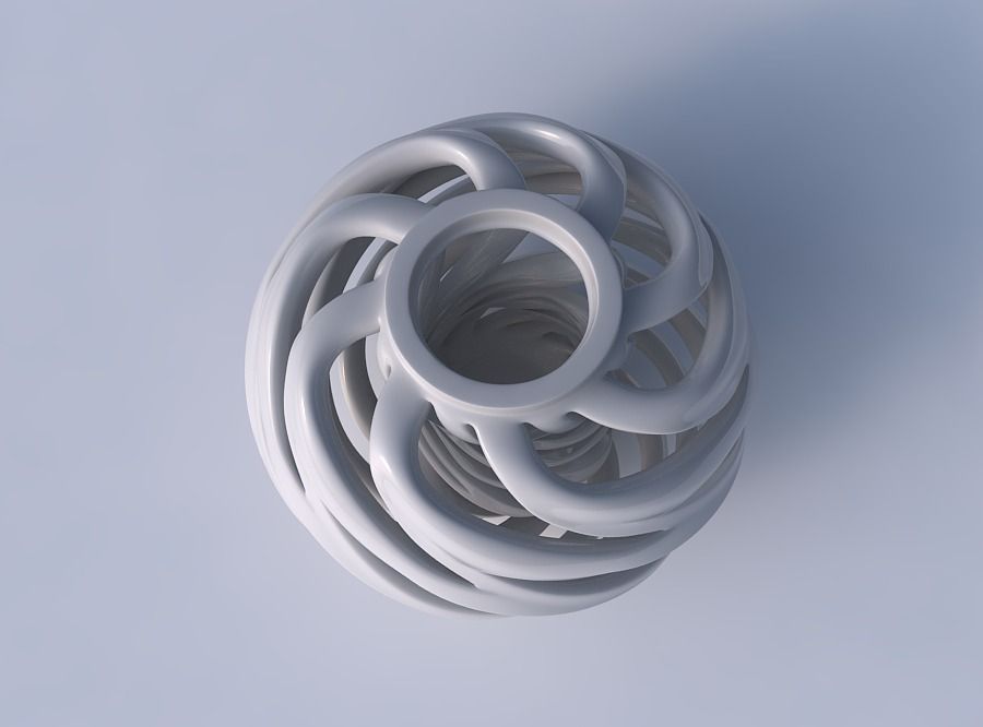 Vase wide top with twisted inner and outer lines twisted and ... 3D print model_2