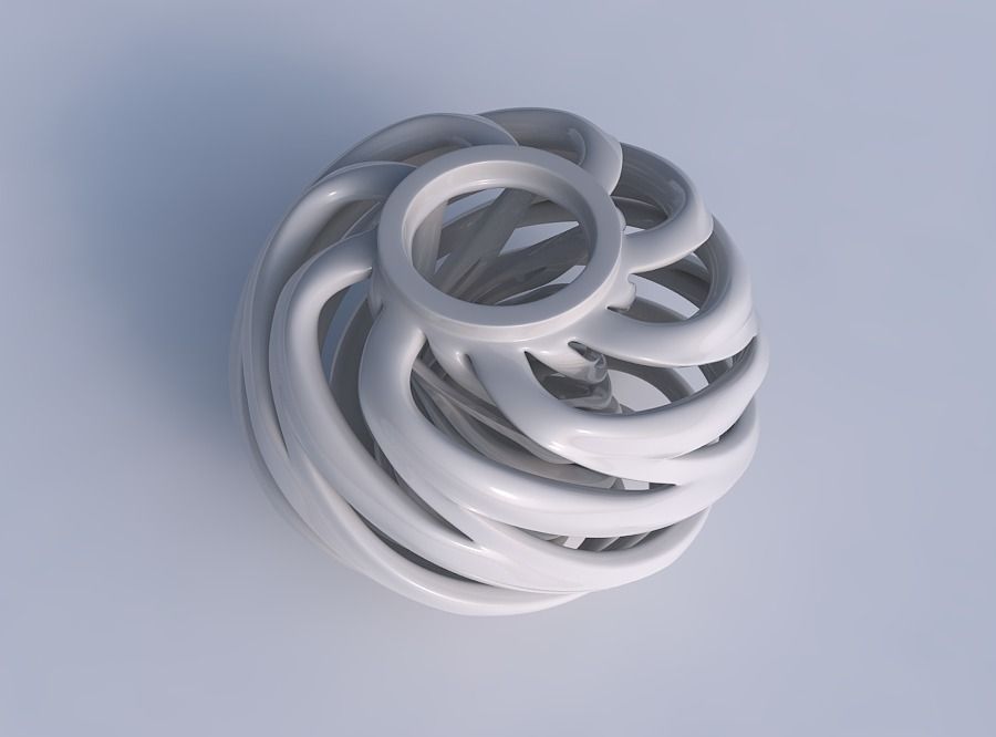 Vase wide top with twisted inner and outer lines twisted and ... 3D print model_1