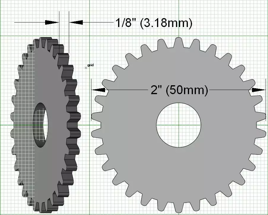 50mm 30 Teeth Gear Free 3D print model