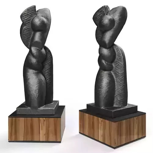 Abstract modern sculpture black