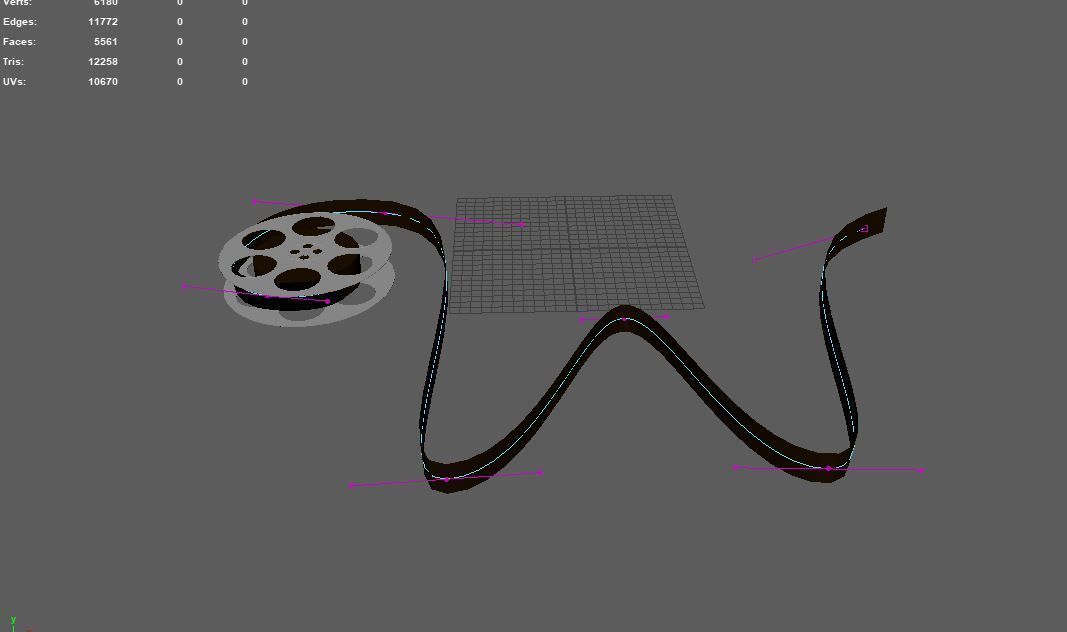 Film Reel Low-poly 3D model_4