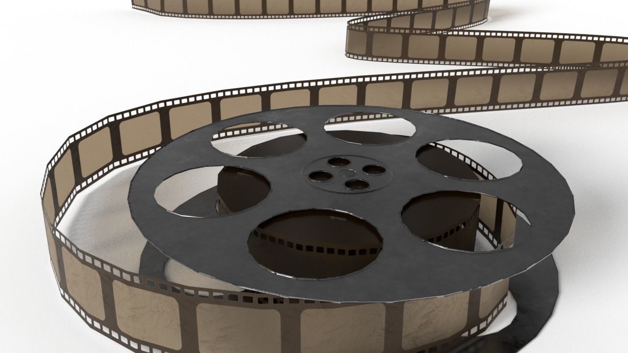 Film Reel Low-poly 3D model_1