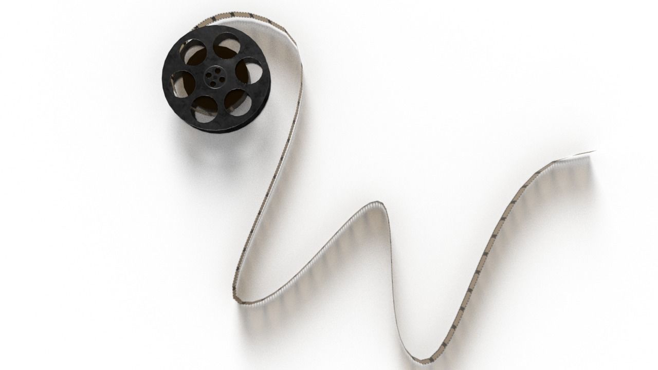 Film Reel Low-poly 3D model_3