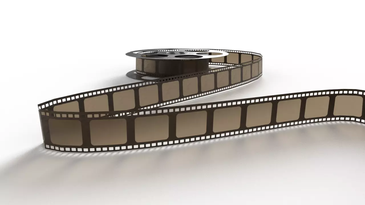 Film Reel Low-poly 3D model_0