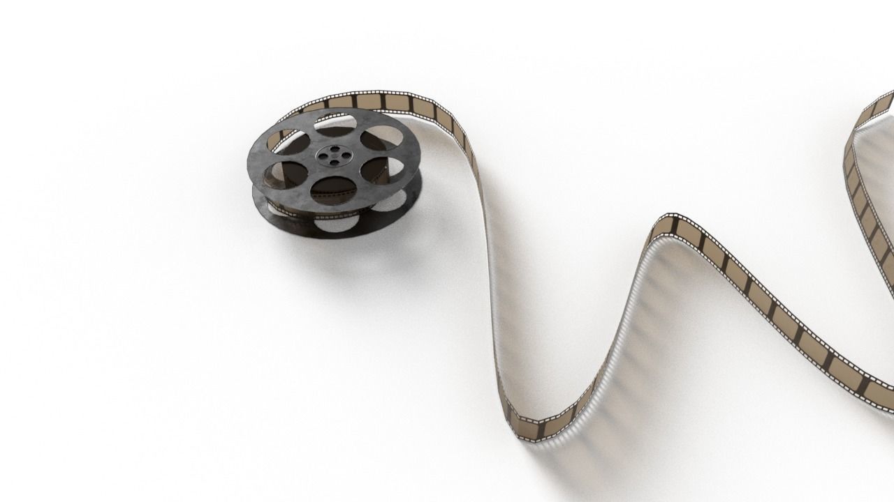 Film Reel Low-poly 3D model_2