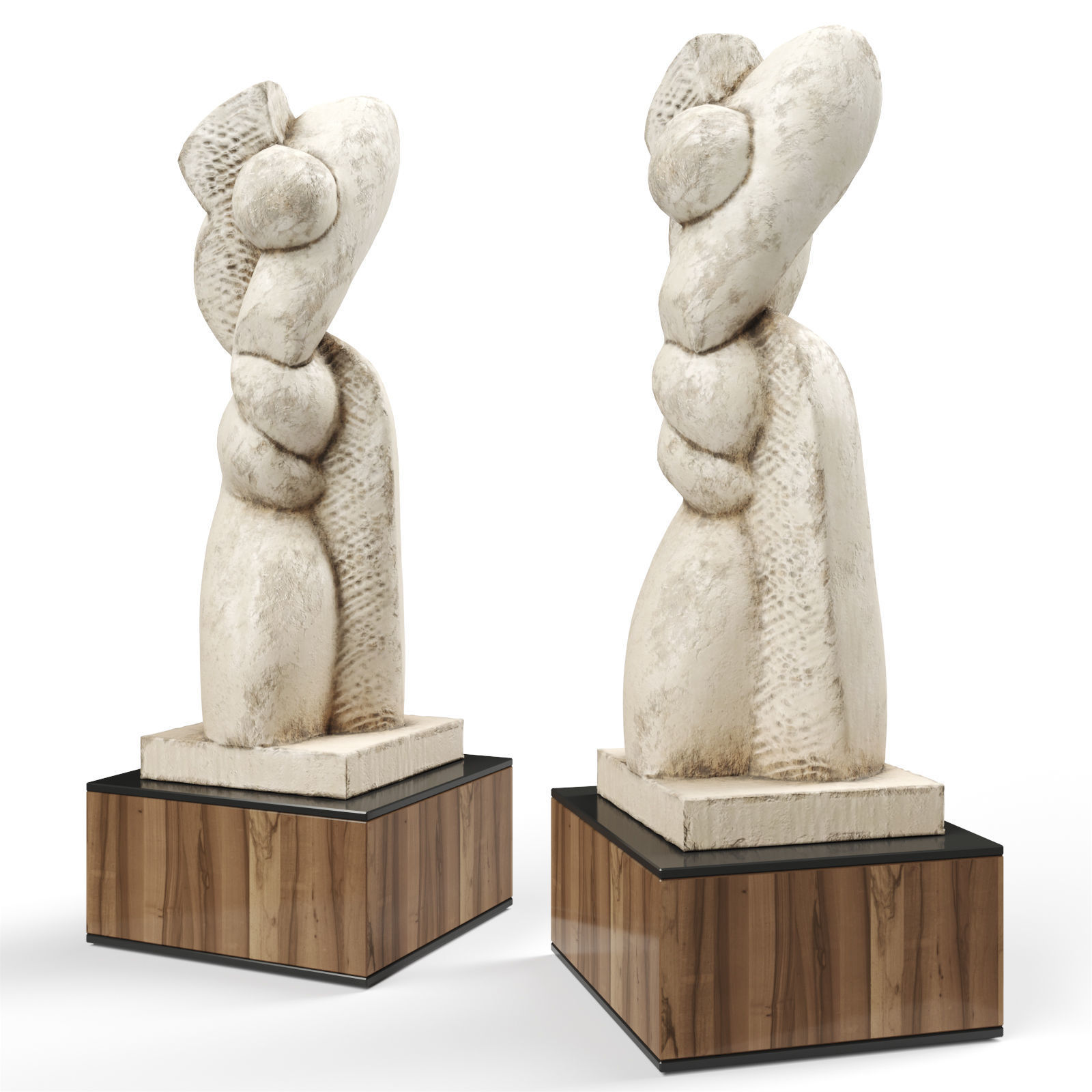 Abstract modern sculpture plaster 3D model_1