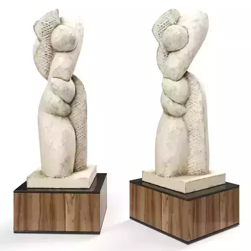 Abstract modern sculpture plaster