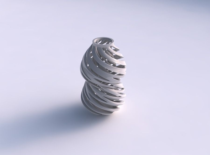 Vase wide top with intertwining lines very twisted and tapered 2