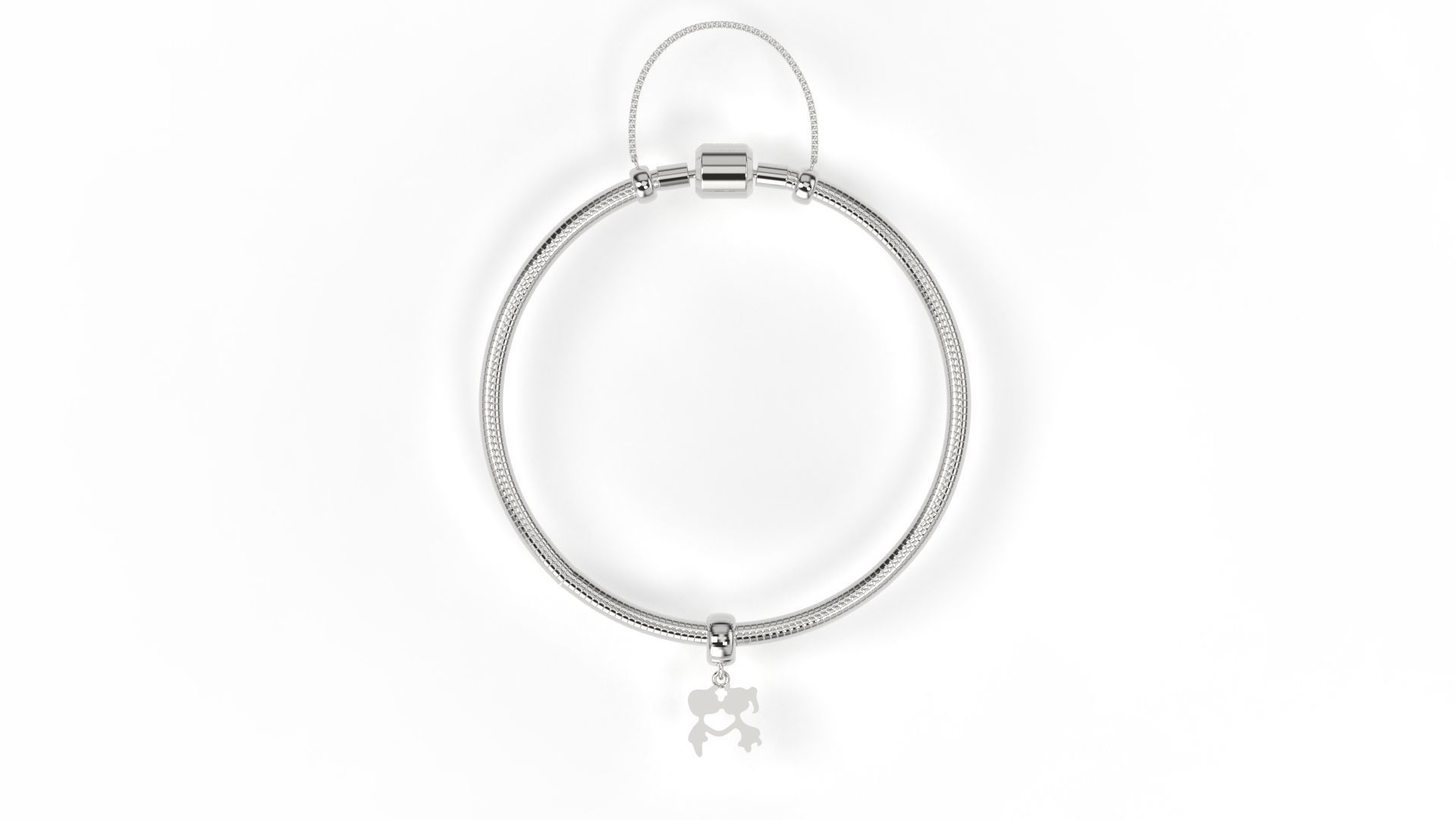 Boy and Girl Kissing Charm 3D print model_2