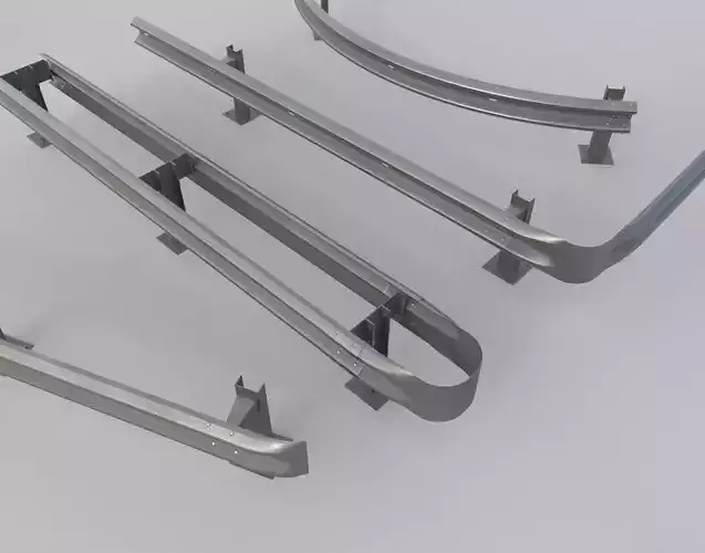 Road Barrier Guardrail Pack Low-poly 3D model